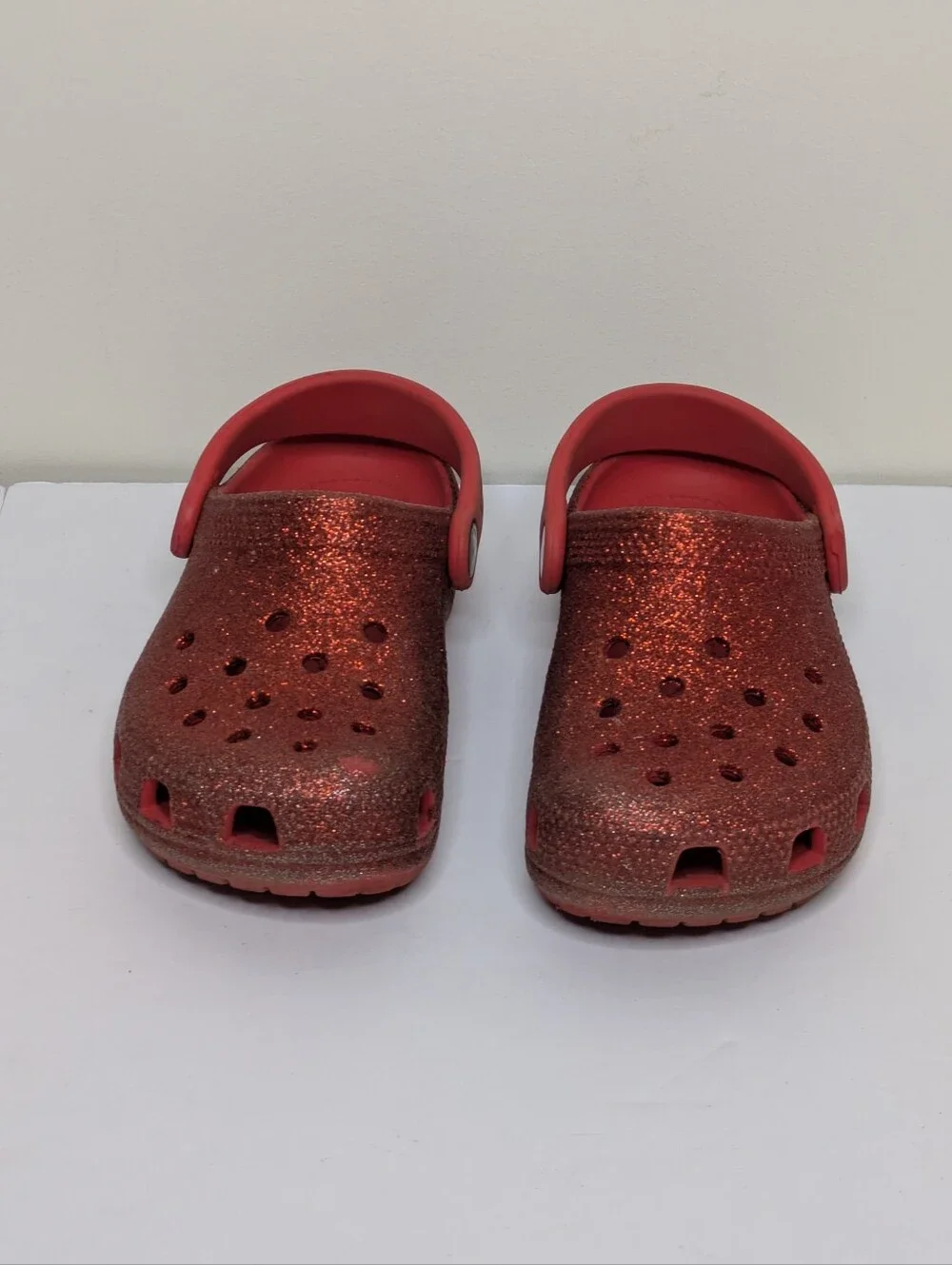 Crocs Red Glitter Sandal Water Shoe 11T